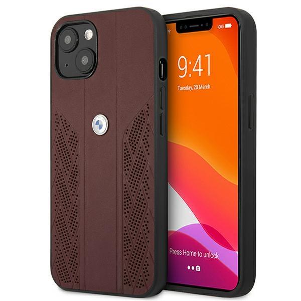 Tok Case BMW BMHCP13MRSPPR iPhone 13 6,1" red hardcase Leather Curve Perforate (BMHCP13MRSPPR)