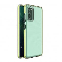 Kryt na mobil Samsung Galaxy S21+ 5G (S21 Plus 5G) Mobi Spring s gélovým povrchom, odolný, transparentný s žltový rámom