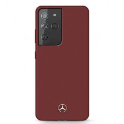 Kryt na mobil Samsung Galaxy S21 Ultra 5G Mercedes Silicone Line červený