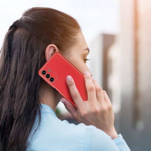 Dux Ducis Yolo elegantný kryt z ekologickej kože pre Samsung Galaxy A13 5G - červený