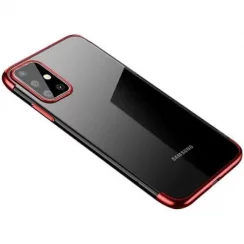 Kryt na mobil Samsung Galaxy A41 Mobi Color gélový, červený-transparentný s tenkým galvanickým rámom