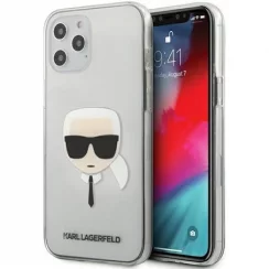 Kryt na mobil iPhone 12 Pro Max Karl Lagerfeld Transparent Karl's Head transparentný