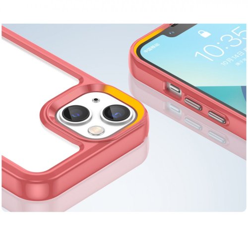 Kryt Outer Space pre iPhone 14 Plus s flexibilným rámečkom - červený