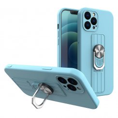 Kryt na mobil iPhone 13 Mobi Ring Silicone svetlo modrý