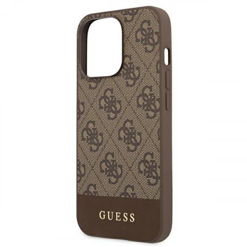 Kryt na mobil iPhone 13 / iPhone 13 Pro Guess Stripe Collection hnedý