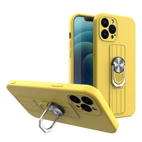 Kryt na mobil iPhone 13 Mini Mobi Ring Silicone žltý