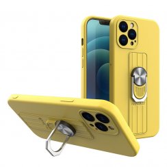 Kryt na mobil iPhone 13 Mobi Ring Silicone žltý