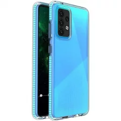Kryt na mobil Samsung Galaxy A52 5G / A52 4G / A52s 5G Mobi Spring s gélovým povrchom, odolný, transparentný so svetlo modrým rámom