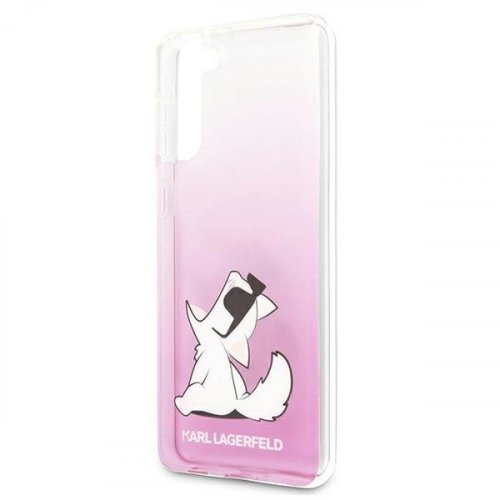 Kryt na mobil Samsung Galaxy S21+ 5G (S21 Plus 5G) Karl Lagerfeld Choupette Fun ružový