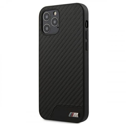 Kryt na mobil iPhone 12 Pro Max BMW M Collection PU Carbon čierny