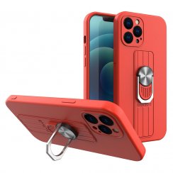 Kryt na mobil iPhone 13 Mini Mobi Ring Silicone červený