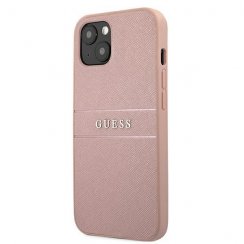 Kryt na mobil iPhone 13 Guess Saffiano Stripe ružový