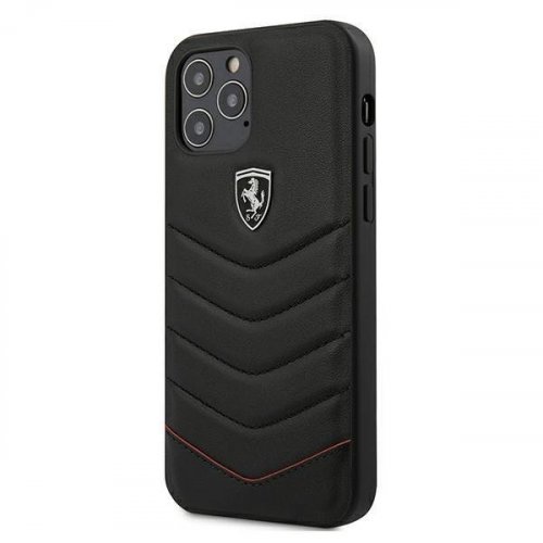 Kryt na mobil iPhone 12 Pro Max Ferrari Off Track Quilted čierny