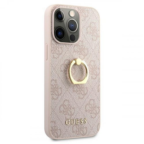 Kryt na mobil iPhone 13 / iPhone 13 Pro Guess Ring Stand ružový