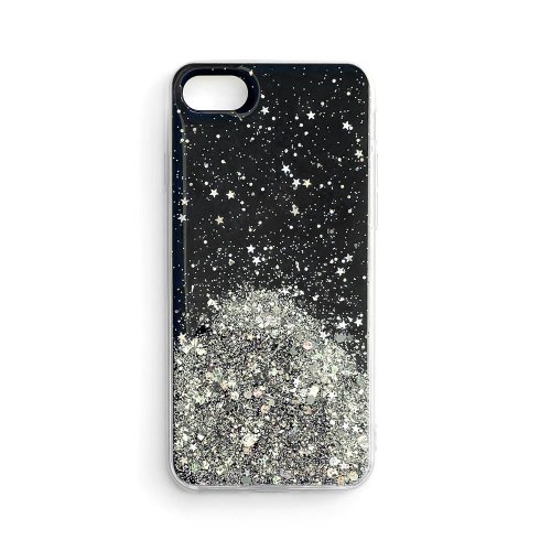Kryt na mobil iPhone 12 Mini Mobi Star Glitter čierny