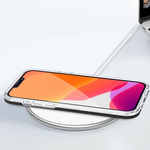 Kryt 3v1 pre Samsung Galaxy Z Flip 4 priehľadný silikónový kryt - červený