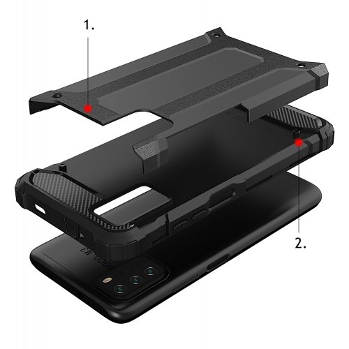 Kryt na mobil Xiaomi Redmi Note 10 5G / Poco M3 Pro Mobi Hybrid strieborný