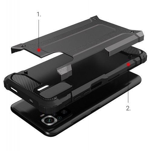 Kryt na mobil Xiaomi Redmi Note 10 Pro Mobi Hybrid strieborný