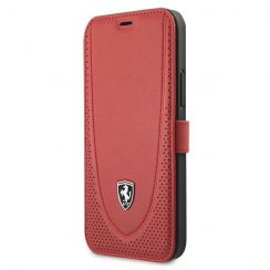 Obal na mobil iPhone 12 Pro Max Ferrari Off Track Perforated Book červený