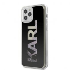 Kryt na mobil iPhone 12 Pro Max Karl Lagerfeld Karl Logo Glitter čierny