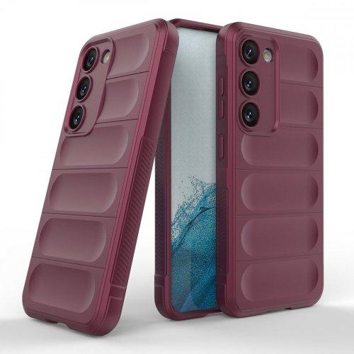 Magic Shield flexibilný kryt pre Samsung Galaxy S23+ (S23 Plus) s vystuženým dizajnom - burgundský