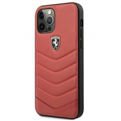Kryt na mobil iPhone 12 Pro Max Ferrari Off Track Quilted červený