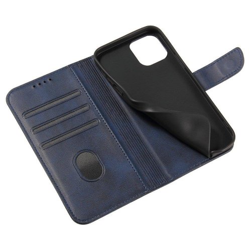 Obal na mobil iPhone 12 Mini Mobi Magnet Elegante modrý
