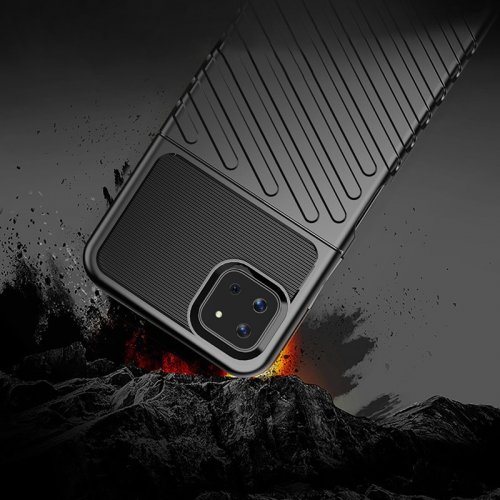 Thunder Case flexibilný tvrdený kryt TPU pre Samsung Galaxy A22 5G - čierny