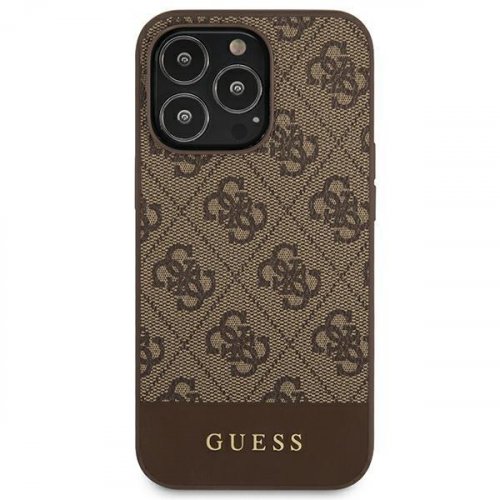 Kryt na mobil iPhone 13 / iPhone 13 Pro Guess Stripe Collection hnedý