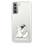 Kryt na mobil Samsung Galaxy S21+ 5G (S21 Plus 5G) Karl Lagerfeld Choupette Fun transparentný