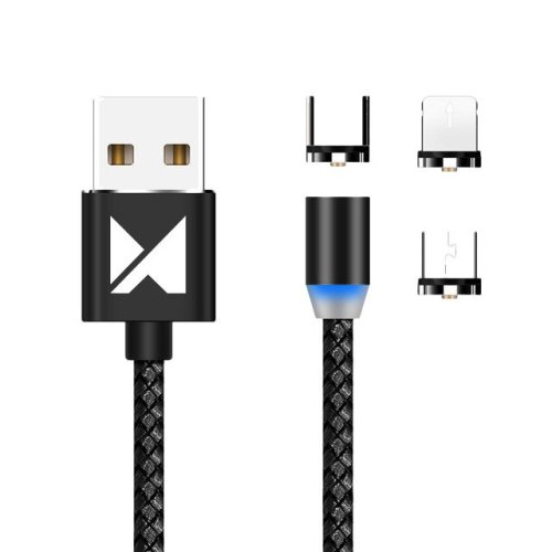 Magnetický kábel USB / micro USB / USB Typ C / Lightning 1m with LED