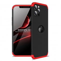Obal na mobil iPhone 12 Pro Max Mobi 360° Full Protection čierny-červený