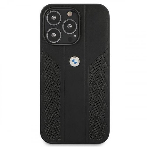 Kryt na mobil iPhone 13 Pro Max BMW Leather Curve Perforate čierny
