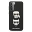 Kryt na mobil Samsung Galaxy S21+ 5G (S21 Plus 5G) Karl Lagerfeld Saffiano Ikonik Karl & Choupette Head čierny