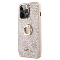 Kryt na mobil iPhone 13 / iPhone 13 Pro Guess Ring Stand ružový