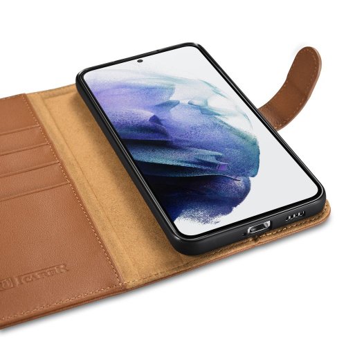 Kryt na mobil Samsung Galaxy S22 5G iCarer Haitang Leather hnedý