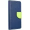 Obal na mobil Motorola Moto E7 Mobi Fancy Book modrý-limetka