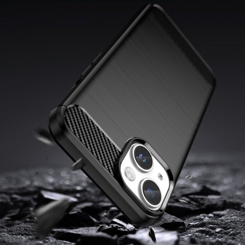 Flexibilný gélový kryt Carbon pre iPhone 14 - čierny