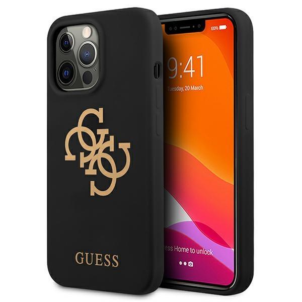 Tok Guess GUHCP13LLS4GGBK iPhone 13 Pro 6,1" black hard case Silicone 4G Logo (GUHCP13LLS4GGBK)