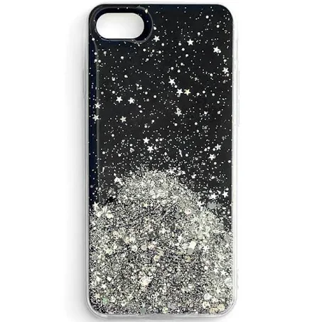 Hülle für iPhone 11 Mobi Star Glitter schwarz